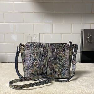 Brahmin Iridescent Snake Print Crossbody Bag